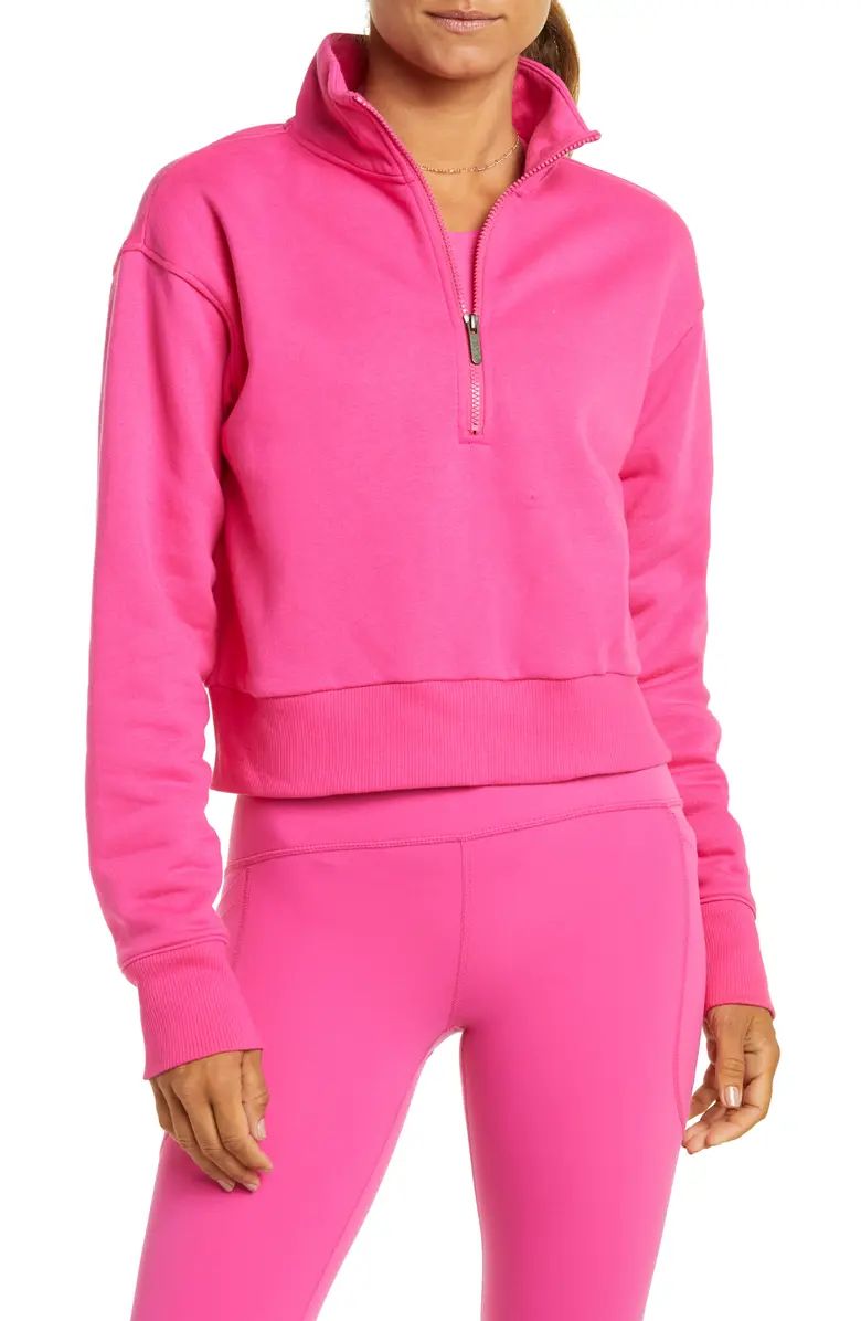 Cara Lite Half Zip Crop SweatshirtZELLA | Nordstrom