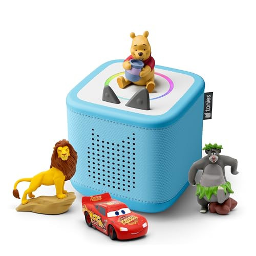 Toniebox 2 Audio Player Disney Bundle for Kids 3+with Lightning McQueen, Simba, Winnie The Pooh, and Baloo - Sky Blue | Amazon (US)