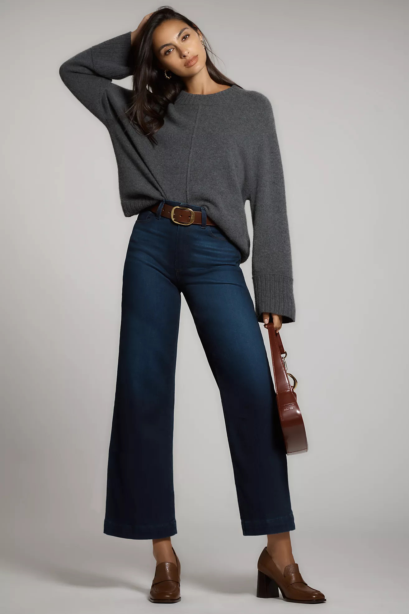 PAIGE Anessa High-Rise Wide-Leg Crop Jeans | Anthropologie (US)