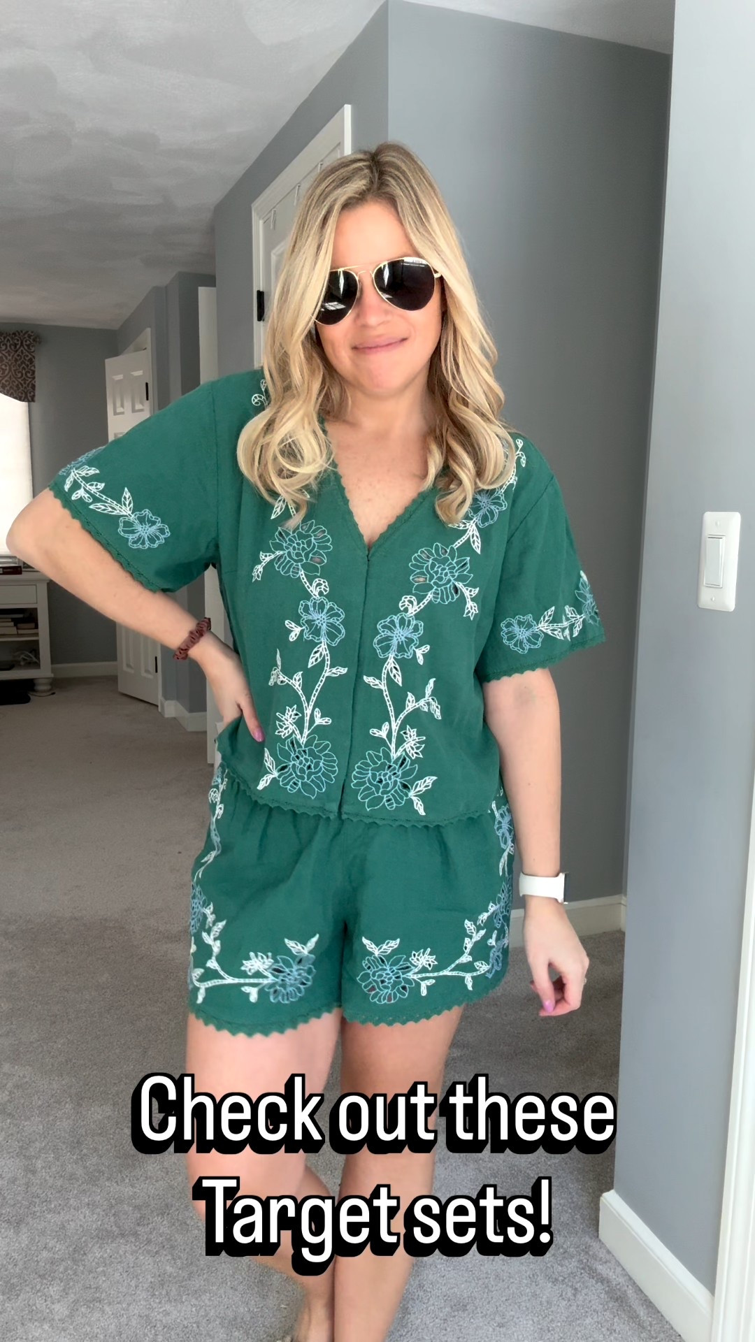 Target matching sets, vacation sets, target style, linen sets, vacation outfit, travel outfit, summer outfit for moms, cheap sunglasses, Amazon sunglasses, aviators, petite outfit
Size small in the green floral set, xs in the striped and blue sets @Target 



#LTKSeasonal #LTKootd #LTKmomlife