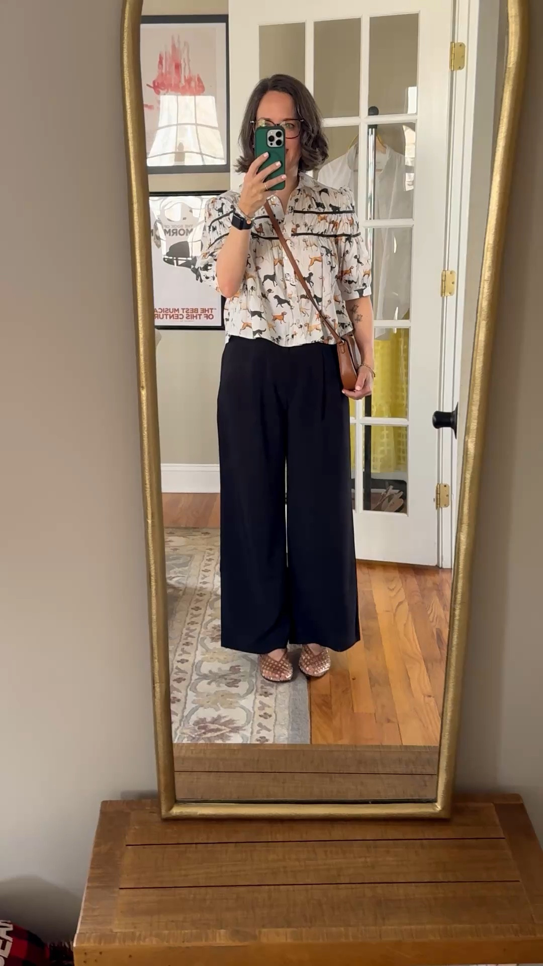 New black wide leg pants for me! My daughter stole my old ones. These ones from Gap (I’m in petite length) and comfy and perfect for everyday style or business casual. Wearing my Anthropologie printed blouse and Dolce Vita jelly flats. Kate Spade crossbody bag. 

#LTKOver40 #LTKSeasonal #LTKdayinmylife