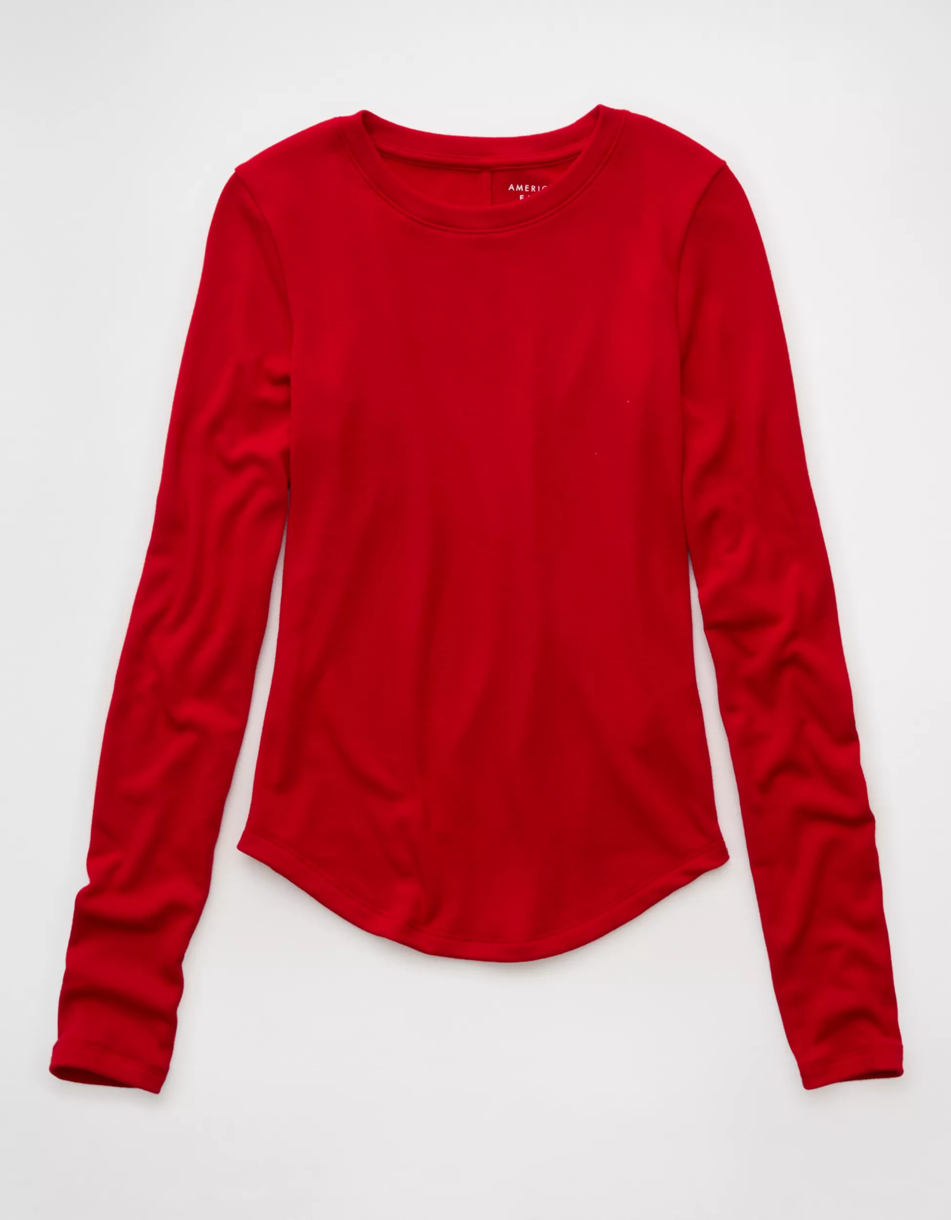 AE Long Sleeve Cozy Crew Neck T-Shirt | American Eagle Outfitters (US & CA)