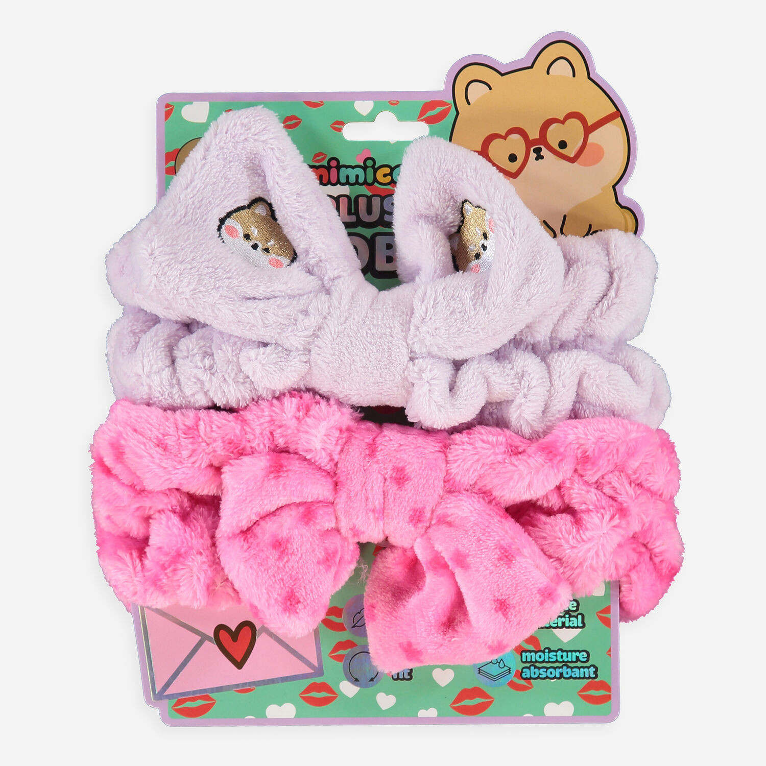 Two Pack Pink Plush Headbands | TK Maxx