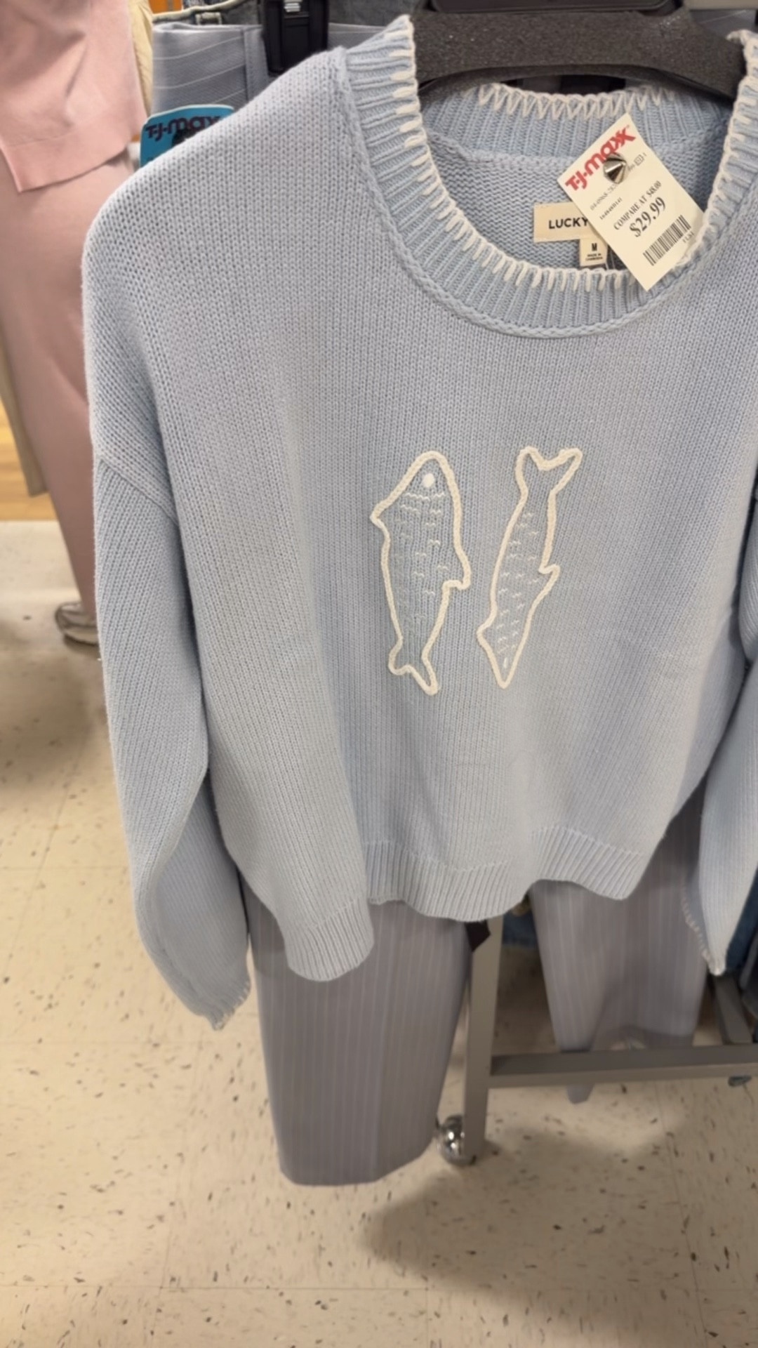 This fish sweater is so cute and it’s available in two colors. Light blue, long sleeve, spring, summer, salmon, trout.

#LTKootd #LTKSaleAlert