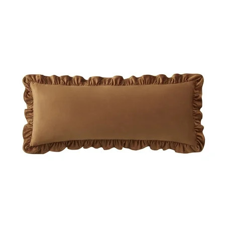 My Texas House 14" x 36" Ginger Ruffle Oversized Lumbar Decorative Pillow | Walmart (US)