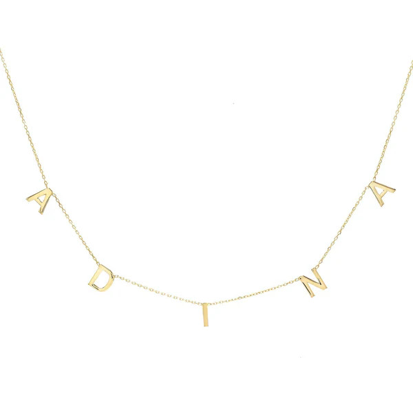 Dangling Block Name Necklace | Adina Eden