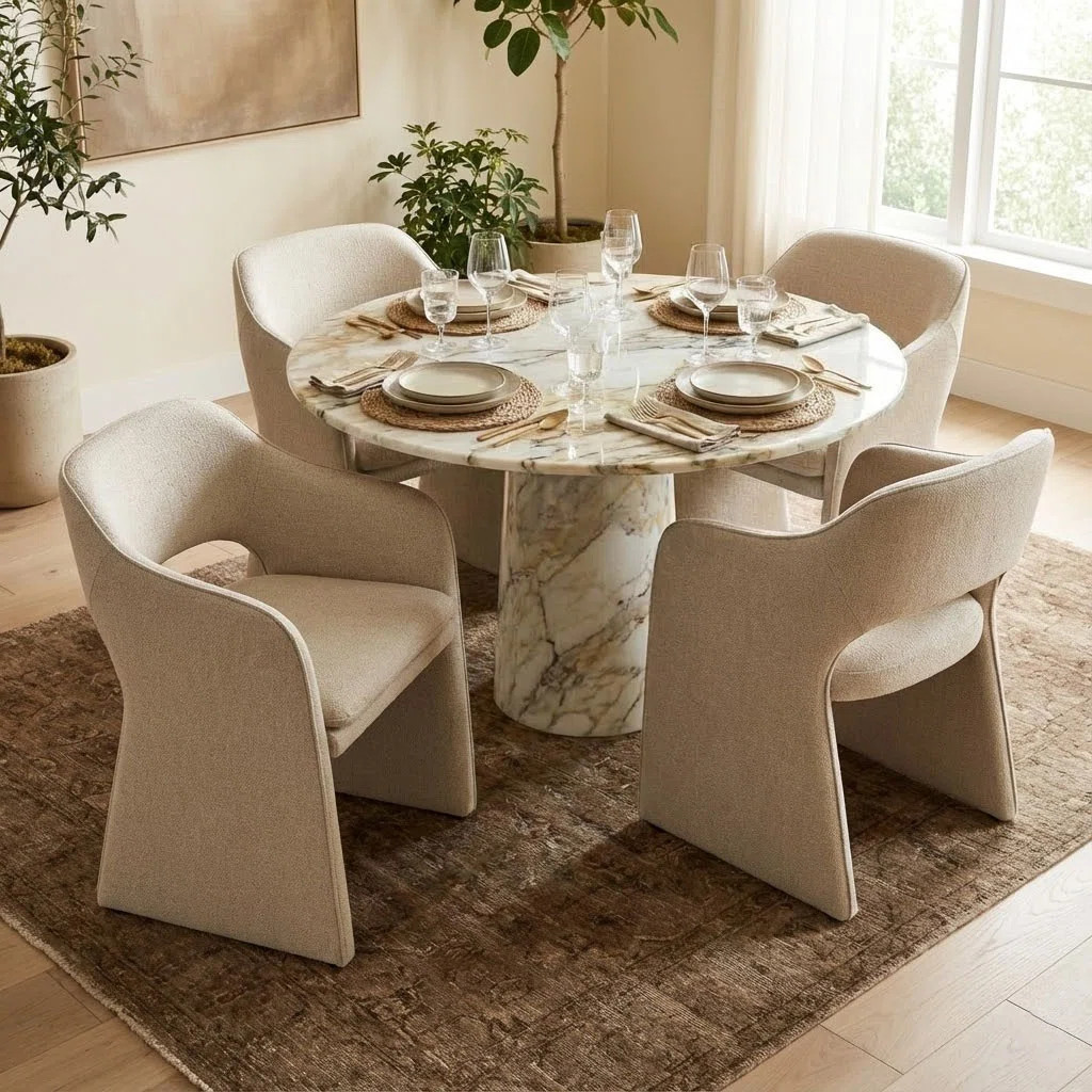 19" Seat Height Upholstered Waterproof Dining Chair (Set of 4) | Wayfair North America