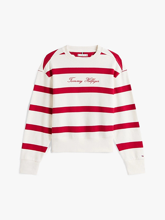Logo Embroidery Crew Neck Pique Sweatshirt | Tommy Hilfiger UK