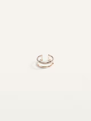 Rose Gold-Toned Double-Row Pavé Ring for Women | Old Navy (US)