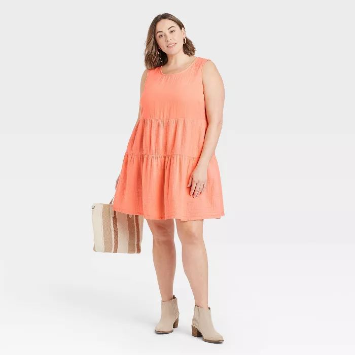 Women's Gauze Tiered Tank Dress - Universal Thread™ | Target