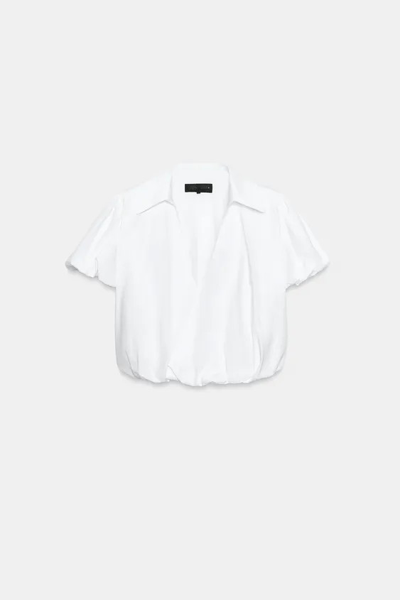 SHORT SLEEVE BALLOON SHIRT | Zara US