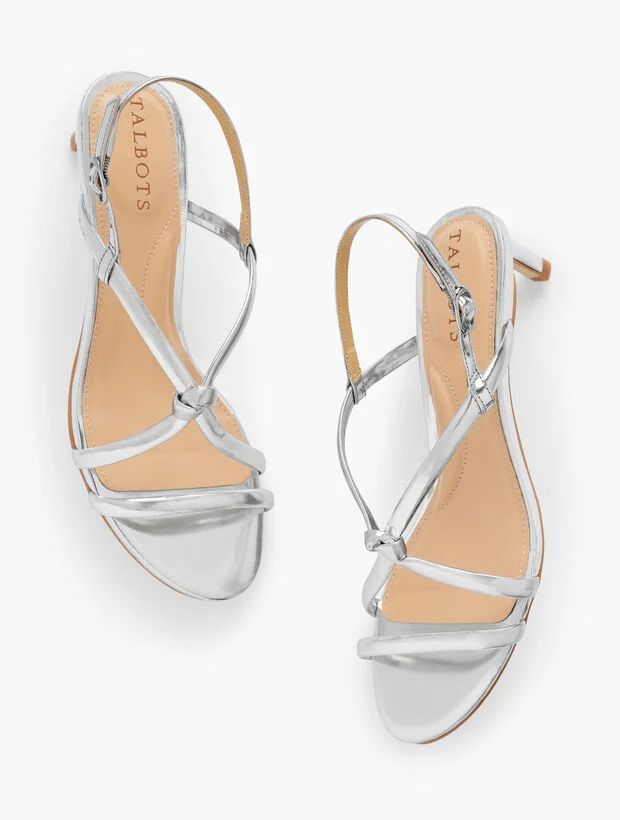 Elena Knot Leather Sandals - Metallic | Talbots