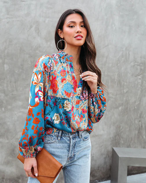 Rumor Has It Satin Printed Top | VICI