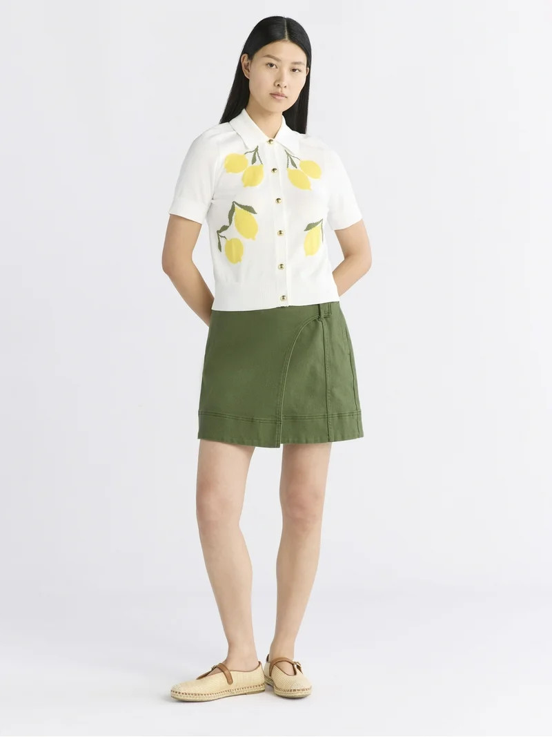 Free Assembly Women's Collared Cardigan Sweater with Short Sleeves, Lightweight, Sizes XS-XXL | Walmart (US)