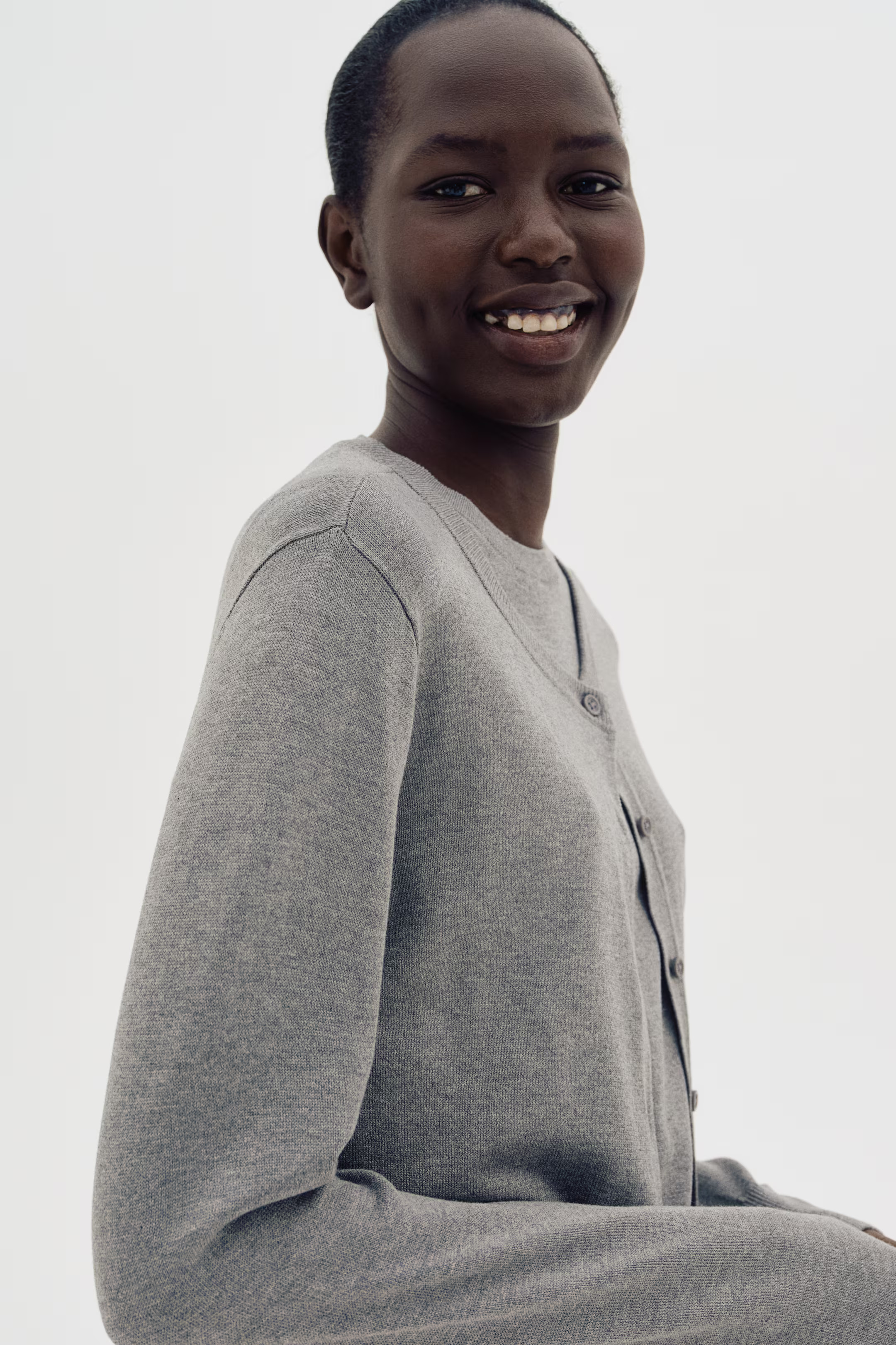 Fine-knit Cardigan - Gray melange - Ladies | H&M US | H&M (US + CA)