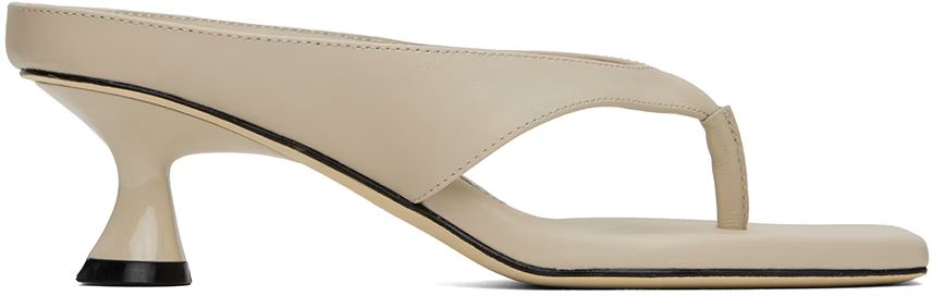 Beige Angela 50mm Heeled Sandals | SSENSE