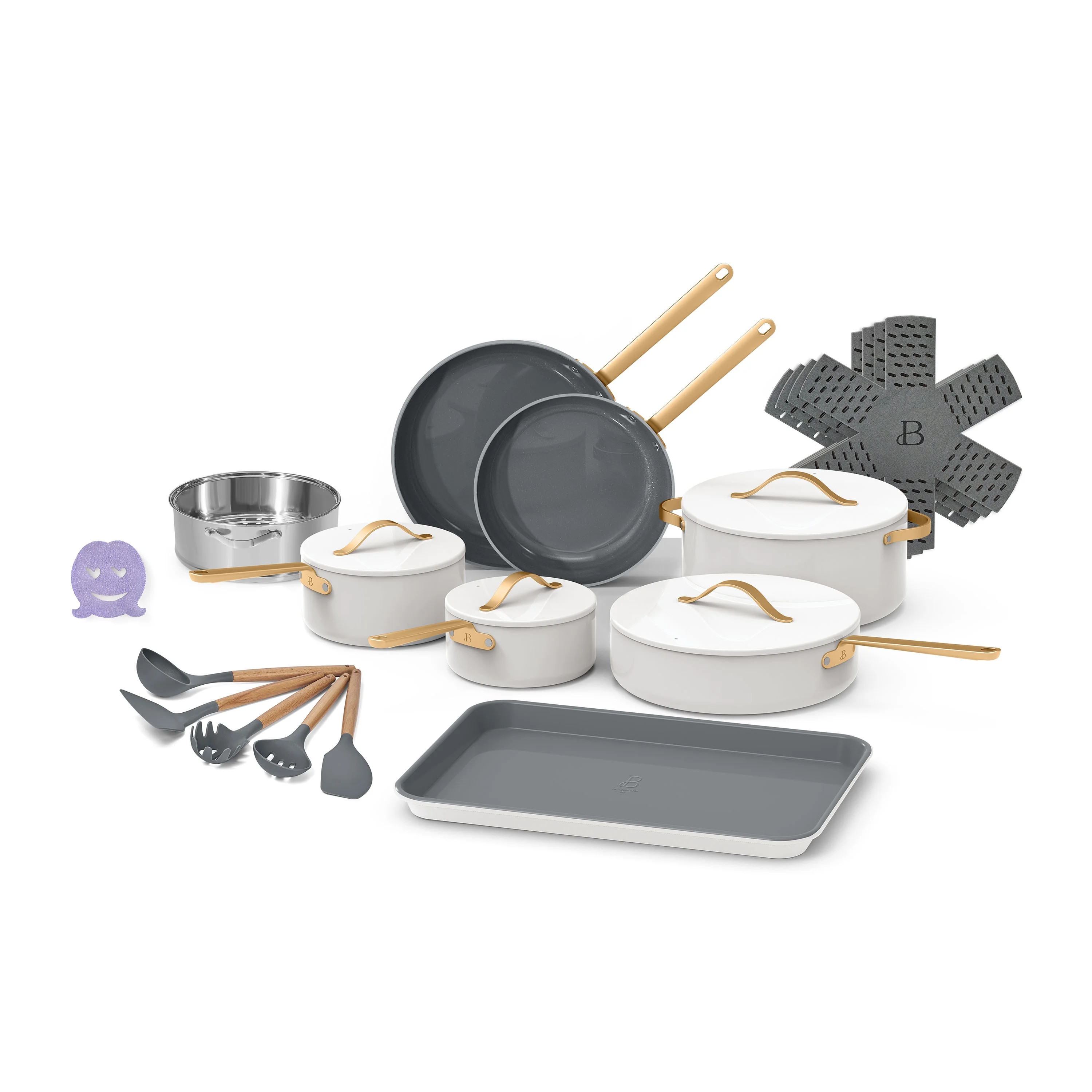Beautiful 22pc Cookware Set, White Icing by Drew Barrymore | Walmart (US)