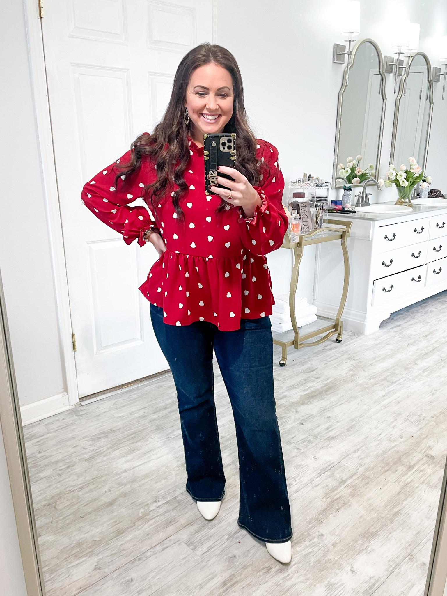 Cutest heart top under $13 🫶🏻♥️

Tags:
Valentine’s Day
Valentine’s top
Heart blouse
Peplum blouse
Peplum top
Shein top
Shein shirt
Affordable fashion
White boots
White booties
Amazon fashion
Flare jeans

#LTKunder50 #LTKSeasonal #LTKFind