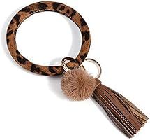 Leather Wristlet Keychain Bracelets for Women Large Circle Tassel Keyring for Girl (Brown 01) | Amazon (CA)