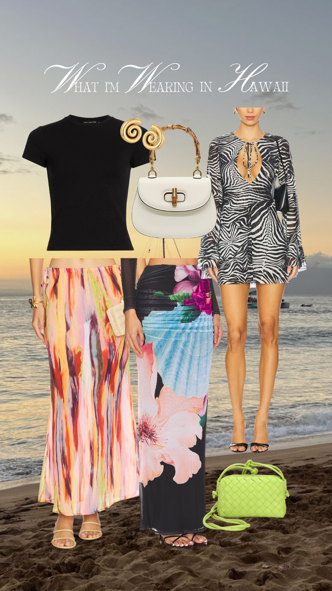 Hawaii style 🌺💖 for dinner at night! Kept it mostly casual by pairing the skirts with a tshirt and some of my fave Amazon purses. Dress size large. Skirts both large also! 

#LTKFindsUnder100 #LTKItBag