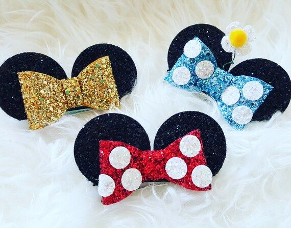 Glittery Minnie Mouse Ears Clip | Minnie Mouse Birthday | Minnie Ears | Mouse ears, Minnie Mouse | M | Etsy (US)