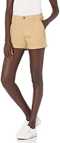 Amazon Essentials Women's Mid-Rise Slim-Fit 3.5 Inch Inseam Khaki Shorts | Amazon (US)