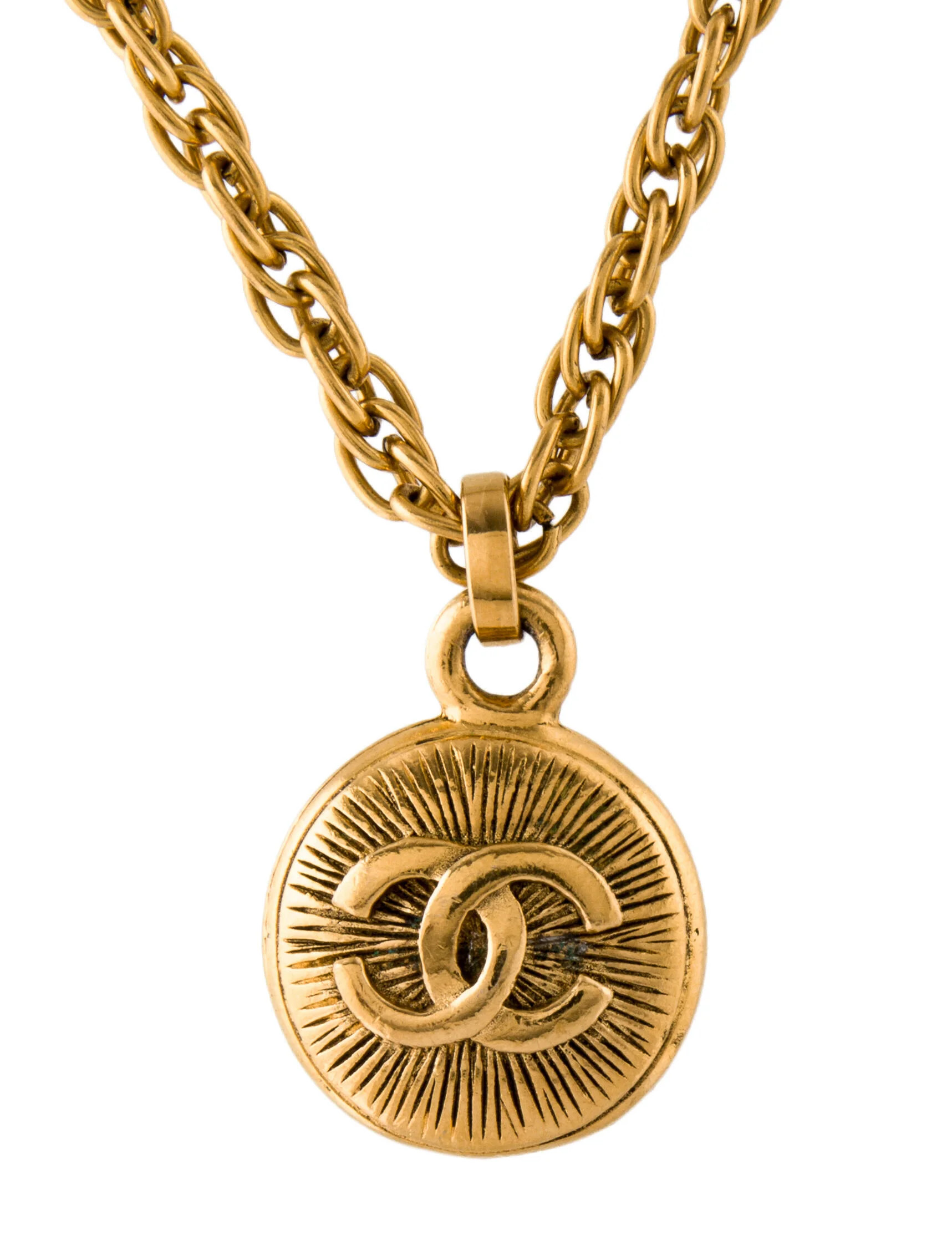 Vintage CC Medallion Pendant Necklace | The RealReal