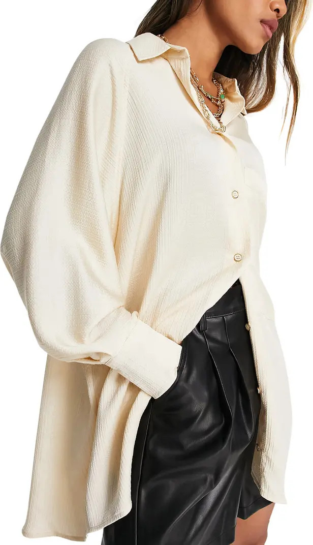 Oversize Satin ShirtTOPSHOP | Nordstrom