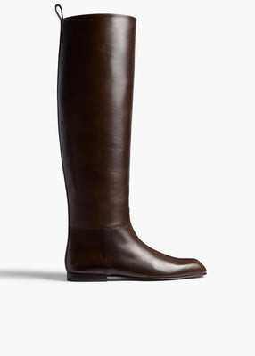 KHAITE - Colt Knee-High Boot In Vintage Brown Leather | Khaite