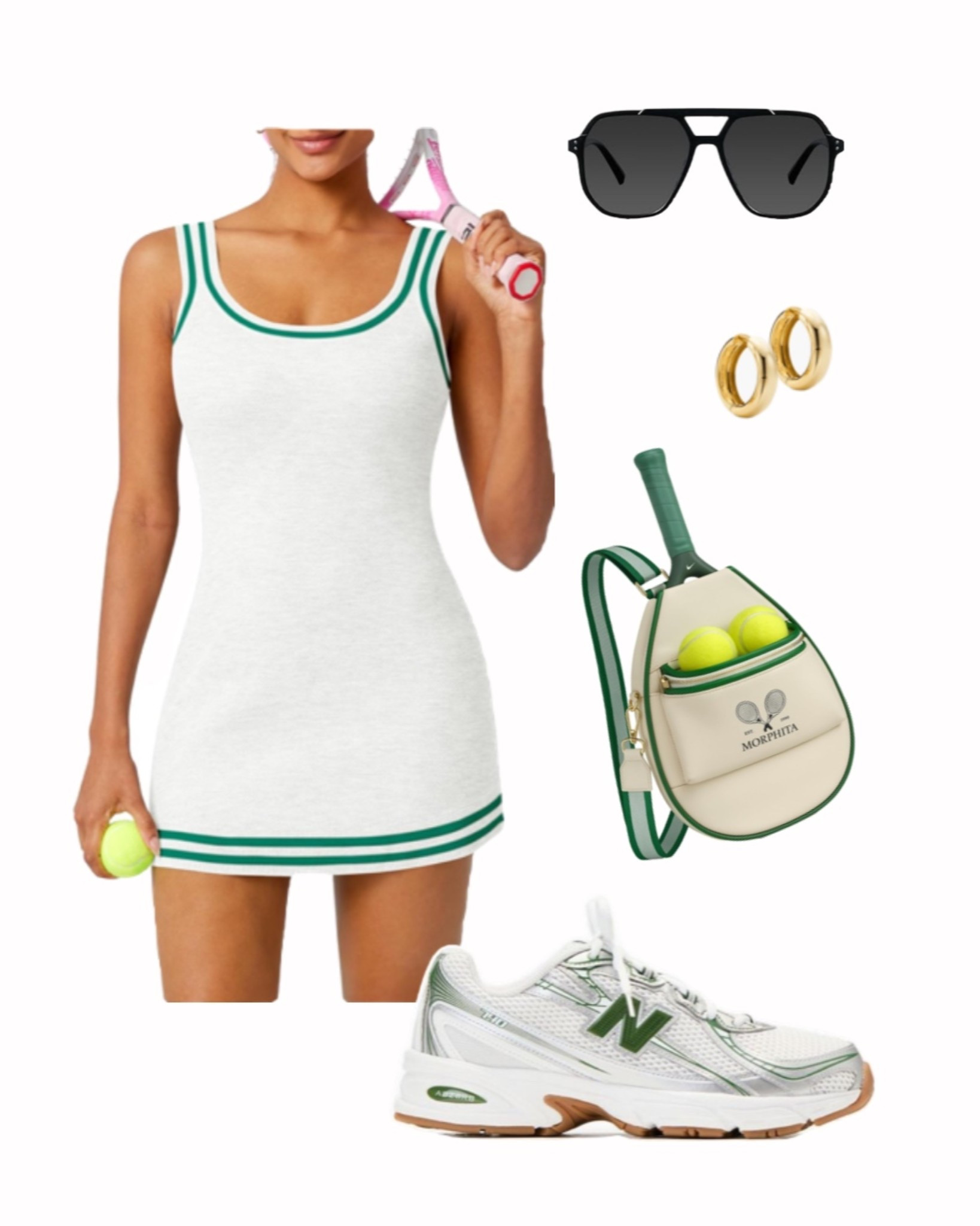 Sporty chic tennis look 🤍 Amazon dress! 

tennis dress outfit, sporty chic outfit, tenniscore style, golf outfit women, pickleball outfit, country club outfit, white athletic dress, green trim dress, tennis outfit ideas, spring activewear outfit, elevated athleisure, court side outfit, preppy sporty look, casual summer outfit, new balance sneakers outfit, Amazon fashion finds, Amazon find, everyday sporty style

#LTKActive #LTKfitnessgoals