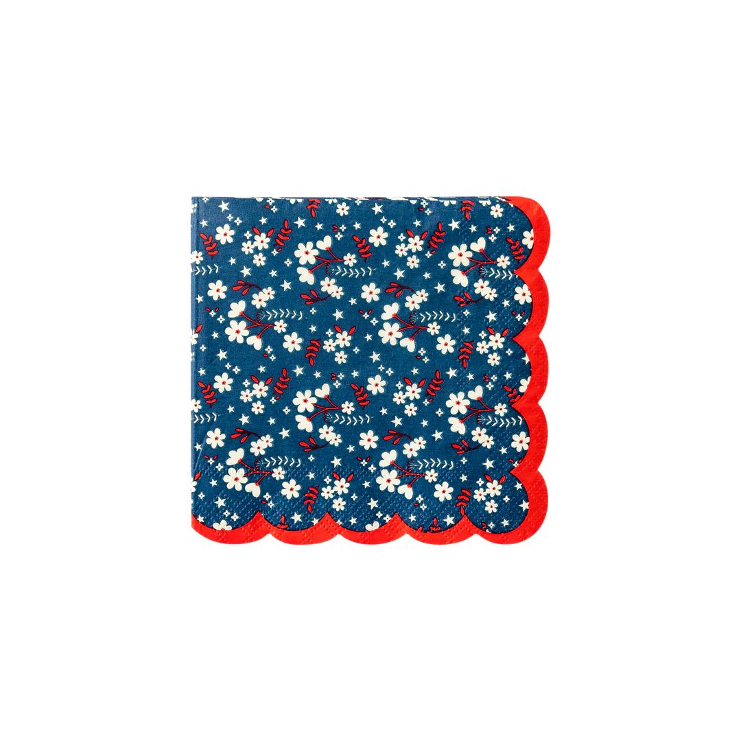 Liberty Floral Scallop Cocktail Napkin | My Mind's Eye