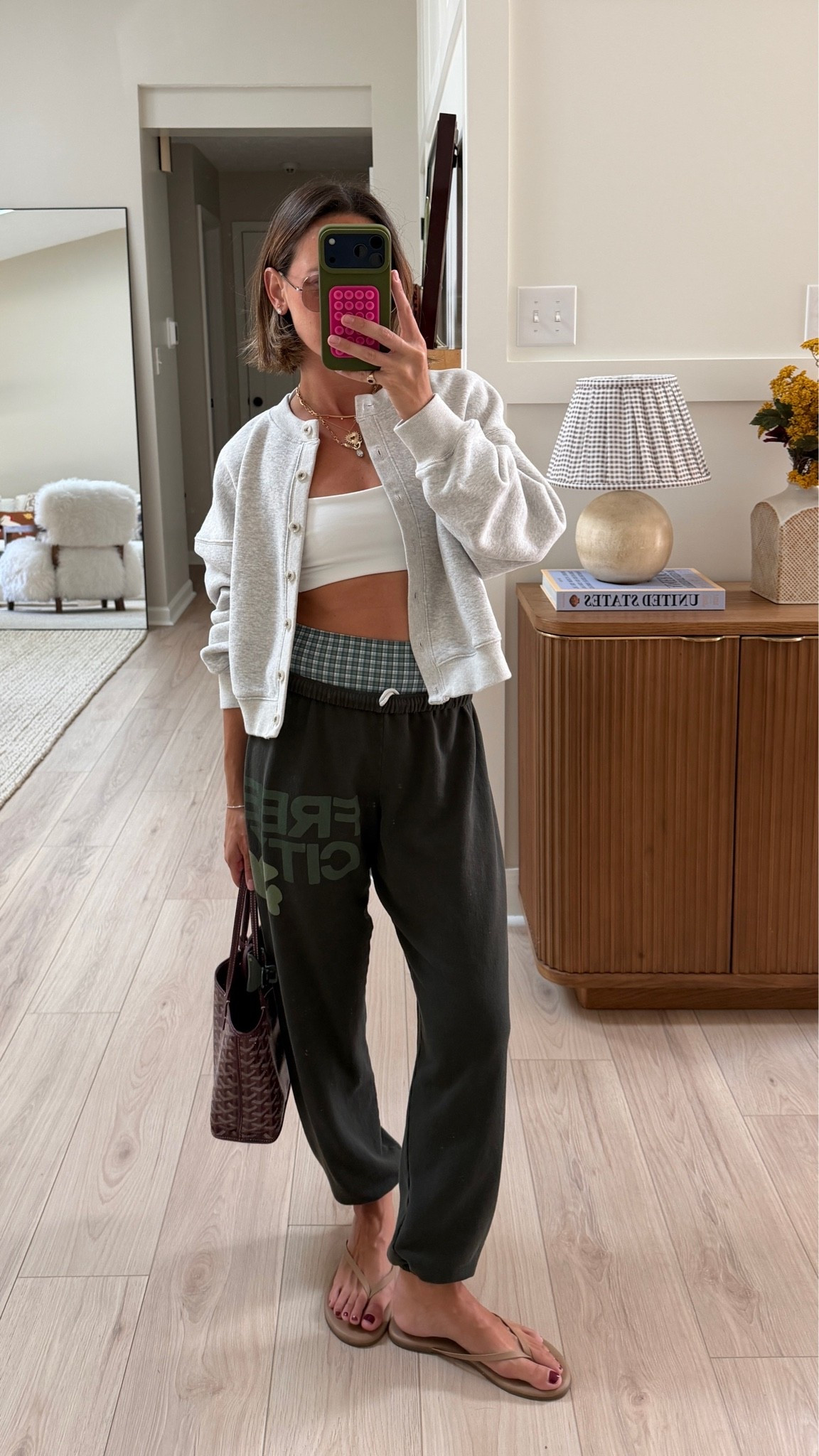 Wore to workout class! Small in cardi and sweatpants, XS bra and shorts