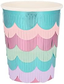 Meri Meri Mermaid Scalloped Fringe Cups (Pack of 8) | Amazon (US)