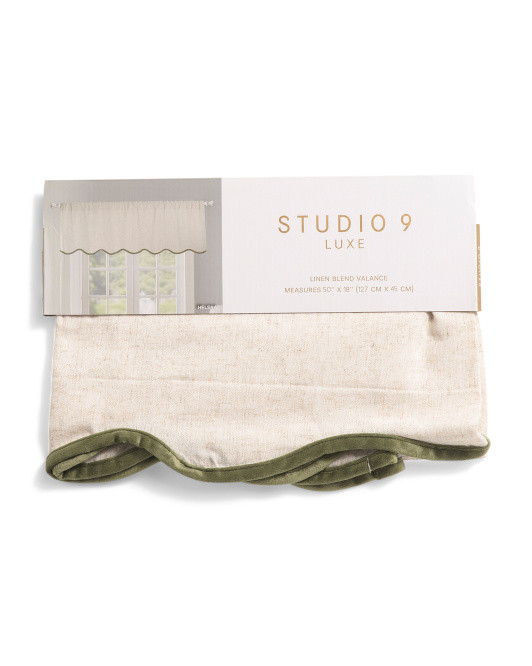 50x18 Linen Blend Velvet Trim Valance | Home | Marshalls | Marshalls