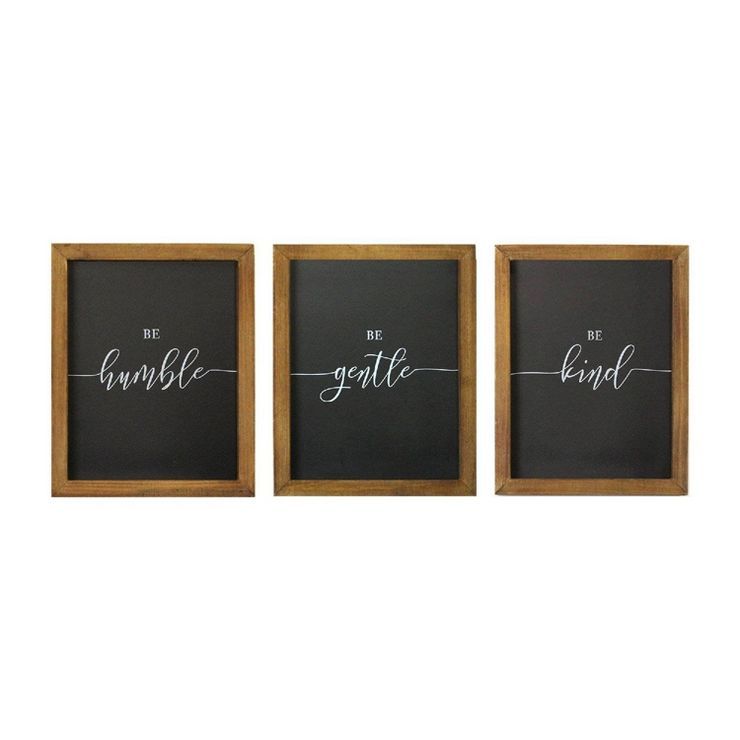 (Set of 3) 8" x 10" "Be" Wall Art Black/Brown - Stratton Home Décor | Target