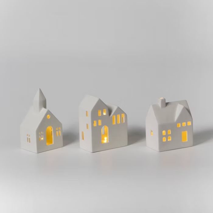 3ct Large Lit Ceramic Houses - Bullseye&#39;s Playground&#8482; | Target