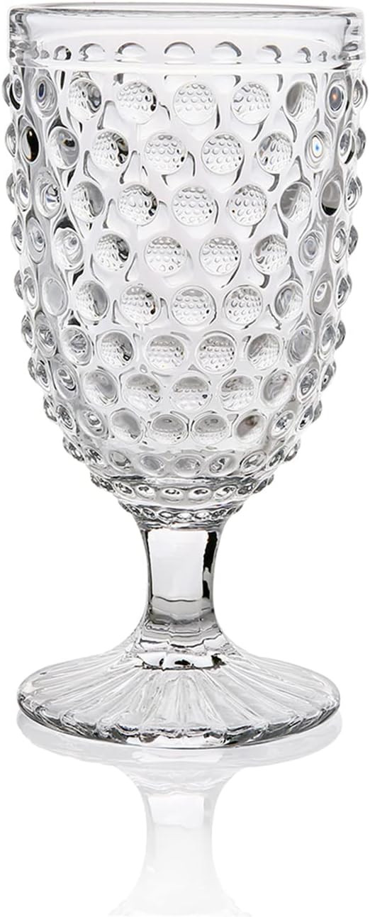 EVEREST GLOBAL Hobnail Beverage Glass Goblet set of 6, 13 oz for Iced Tea Soda Wine Water Milk Co... | Amazon (US)
