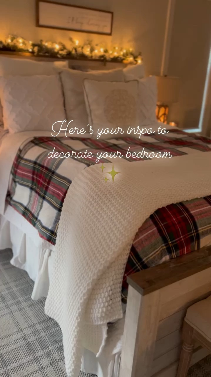 Christmas bedding. Holiday bedding. Master bedroom. Plaid duvet. Pottery barn. Holidays at home. 

#LTKHoliday #LTKFindsUnder50 #LTKFindsUnder100