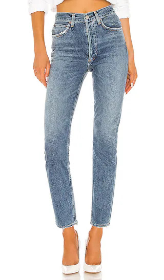 Riley High Rise Straight Crop in Frequency | Revolve Clothing (Global)