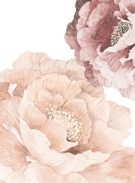 Bloom Flower Wall Stickers Simple Shapes Peel and Stick | Etsy | Etsy (US)