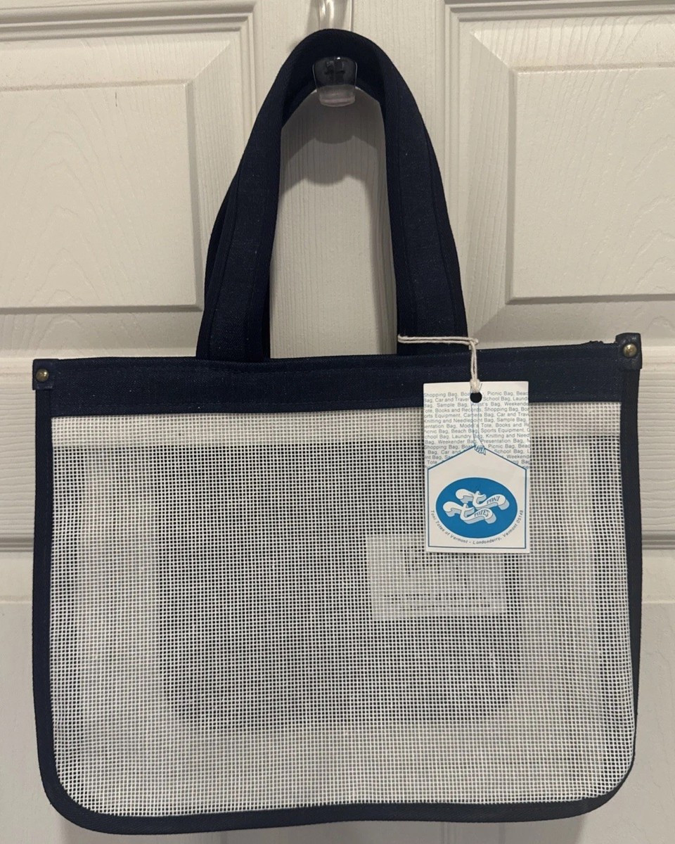 Totepoint By Toni Totes Of Vermont Needlepoint Blank Canvas Dark Blue Denim New | eBay US
