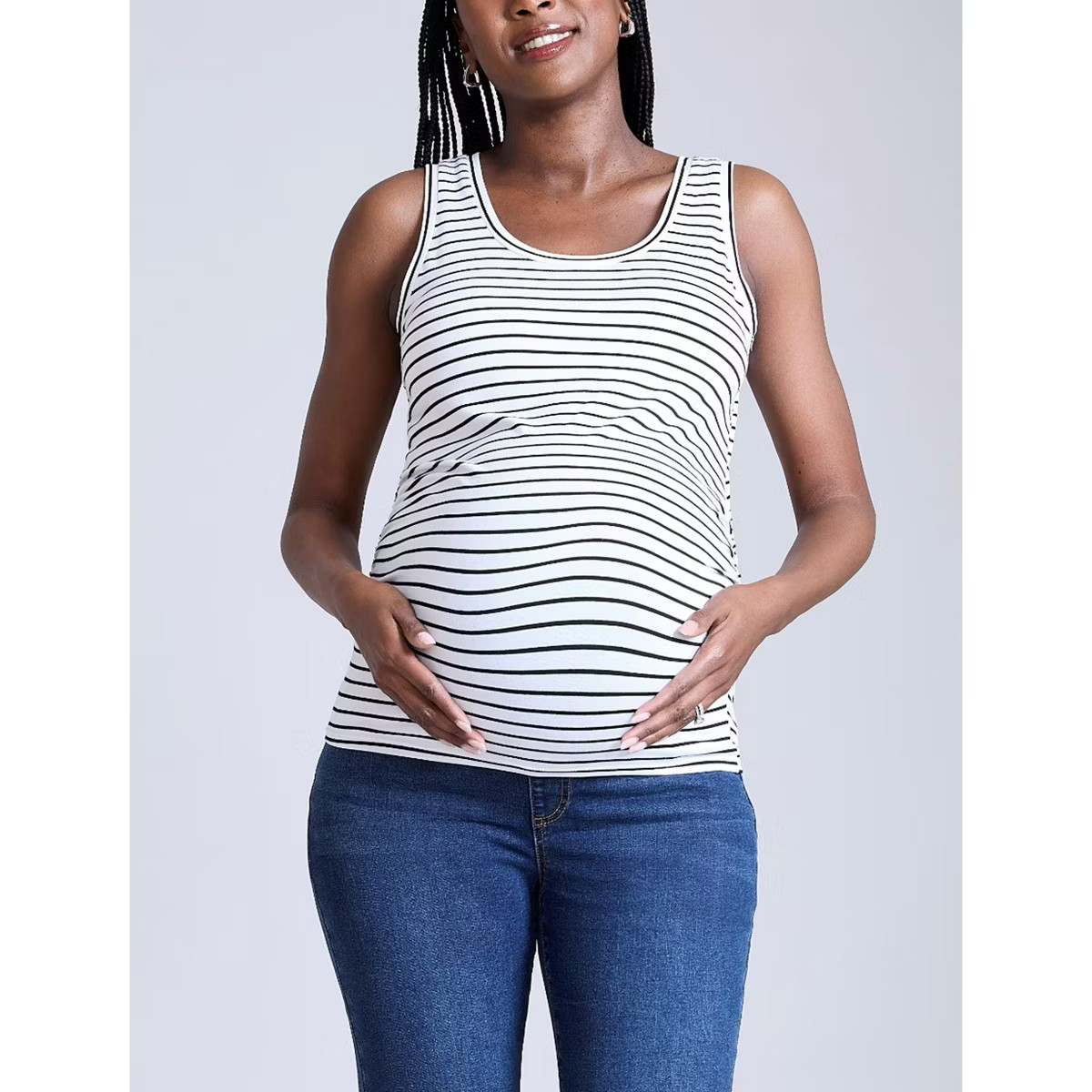 Women's Scoop Neck Side-Ruched Maternity Tank Top | Motherhood Maternity | Target