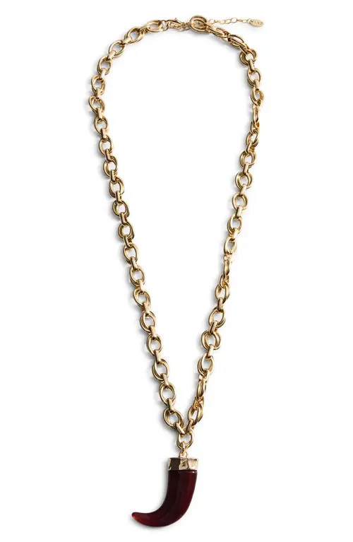 MANGO Resin Pendant Necklace in Gold at Nordstrom | Nordstrom