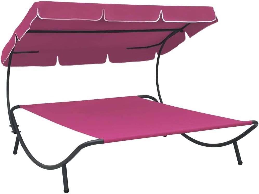 APCSA Furniture -Outdoor Lounge Bed with Canopy Pink-Outdoor Furniture | Amazon (UK)