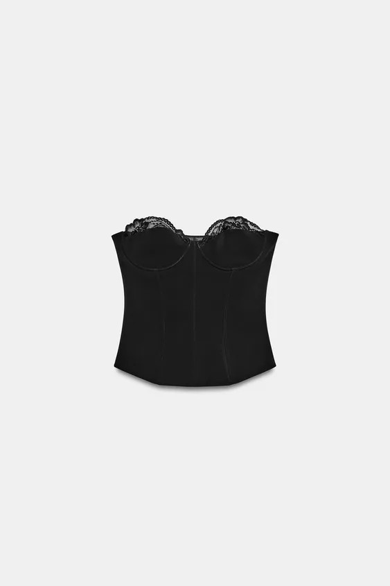 Underwired top with a sweetheart neckline and bare shoulders. Internal boning. Featuring matching... | Zara UK