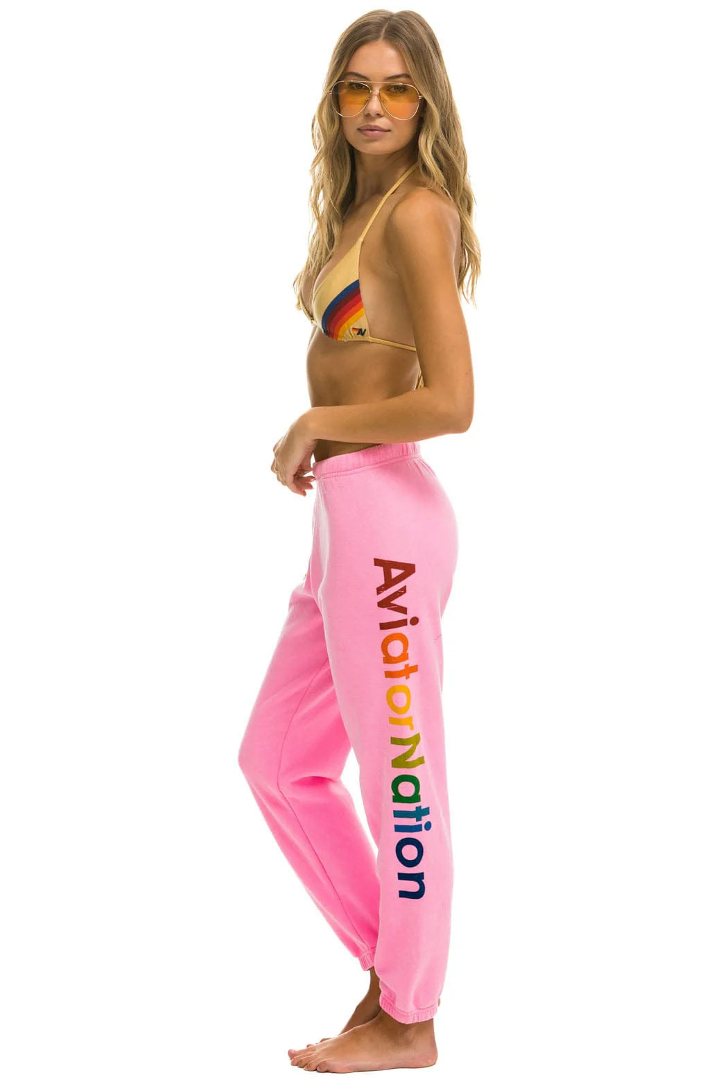 Neon Pink Sweatpants Women's - Premium Joggers | Aviator Nation | Aviator Nation