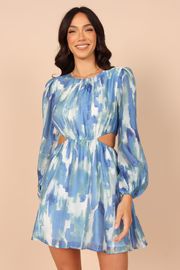 Caplan Cutout Dress - Blue | Petal & Pup (US)