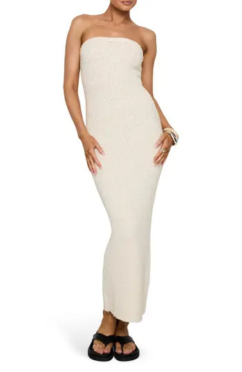 Princess Polly Cloud Strapless Bouclé Maxi Body-Con Dress in Cream at Nordstrom Rack, Size 10 | Nordstrom Rack