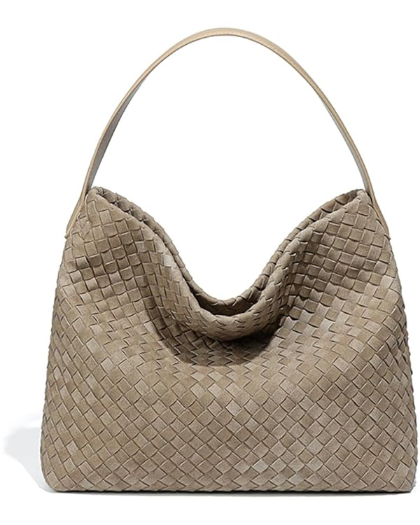Women’s Trendy Suede Woven Tote Bag Shoulder Bags For Women Fall Winter Hobo Purse Work Purses ... | Amazon (US)