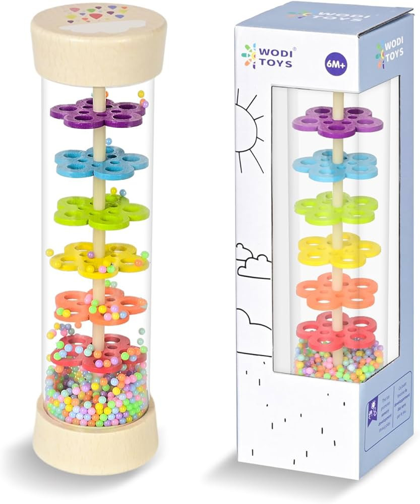 Rain Stick, 7.7” Wooden Rainmaker Montessori Toys for Baby 6-12 Months, Baby Rattle Sensory De... | Amazon (US)